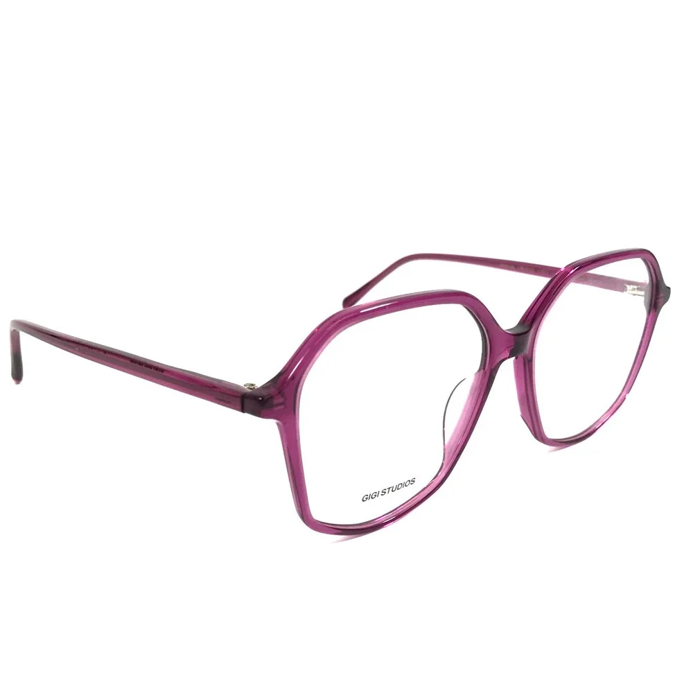 Gigi Studios Eyeglasses Frames 6112/6 CORA Clear Purple Geometric 54-15-140